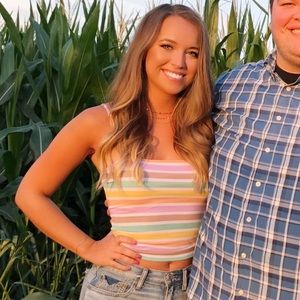 Rainbow Striped Crop Top